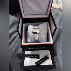Baume & Mercier Hampton City,
 Watch with White Strap